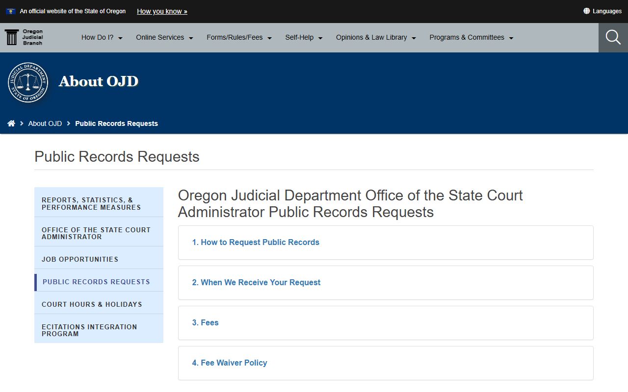 Sherman County court records administrative public records