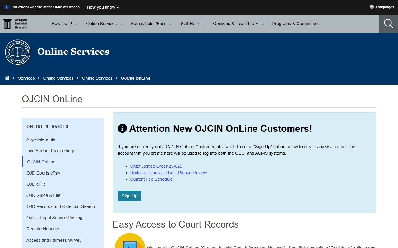 Sherman County court records OJCIN Online overview