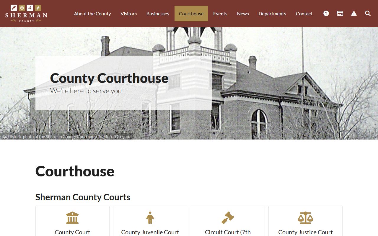Sherman County court records courthouse page