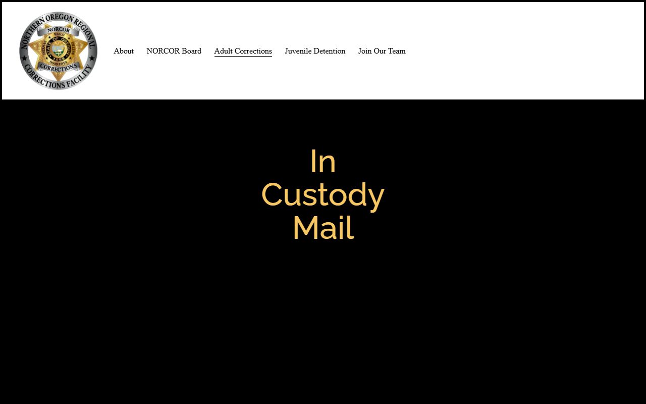 Sherman County inmate records NORCOR custody mail rules