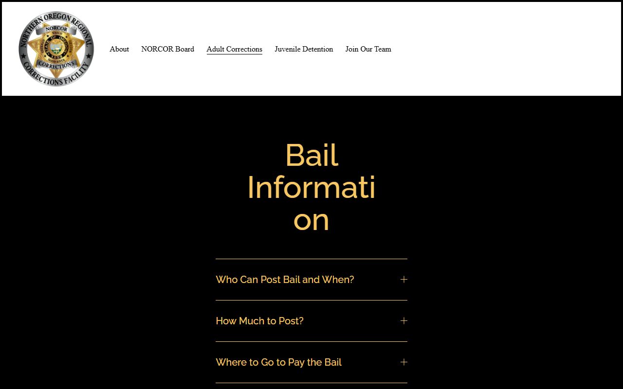 Sherman County warrant records NORCOR bail information